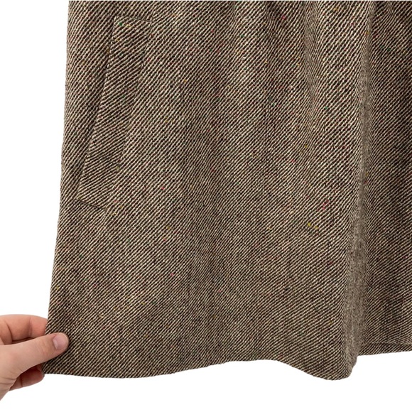 J.Crew Brown Tweed Wool Blend Mini Skirt Lined Slant Pockets Business Casual - Picture 5 of 9